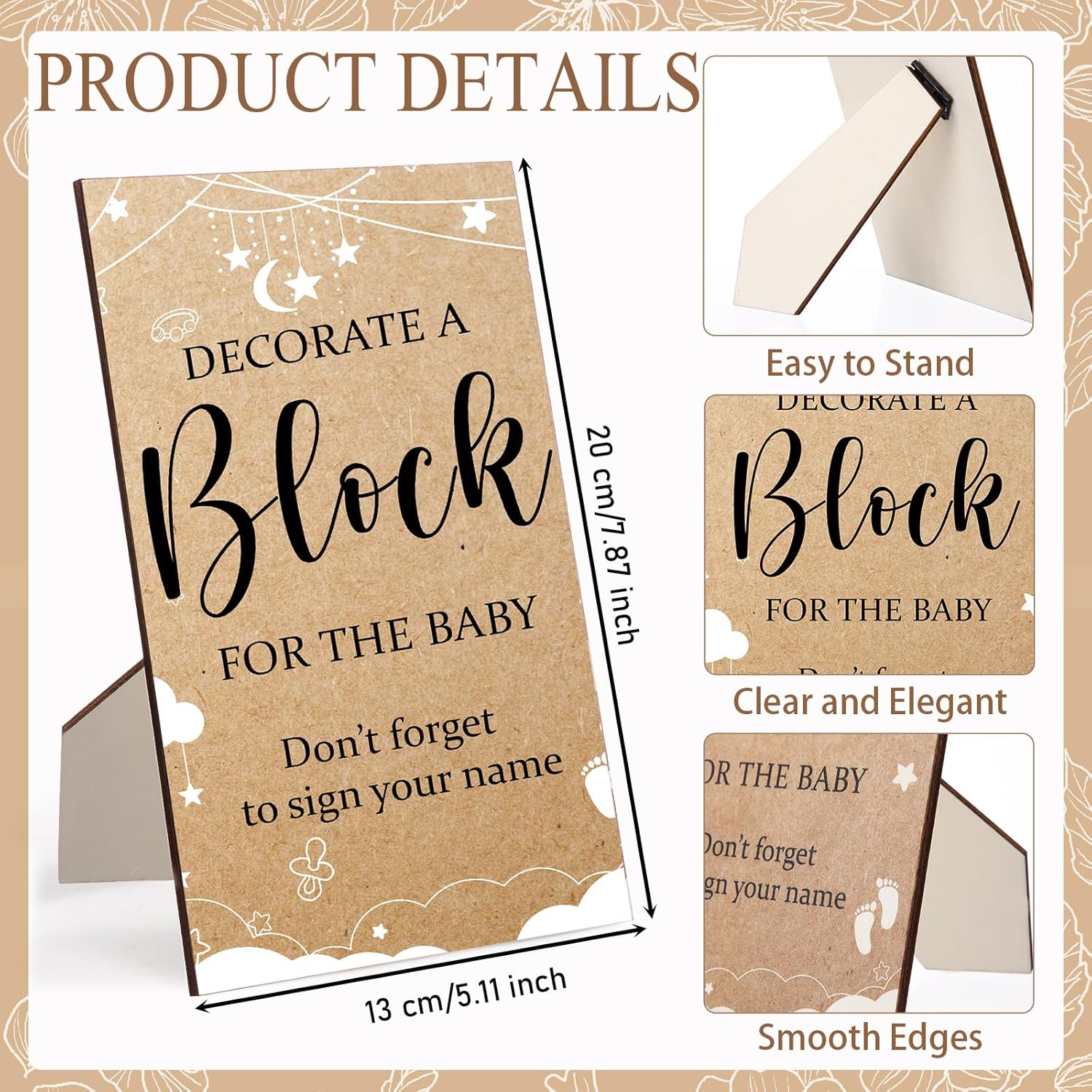167 Pcs Decorate A Block Baby Shower Game Kit With Decorative Square Sign 100 Diy Wooden Blocks 24 Acrylic Paint Markers 42 Templates Baby Shower Ideas Activities For Guest