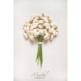 18Pcs Mini Ranunculus Artificial Flowers (1.5" Head) - Premium Faux Silk Filler Flowers For Wedding Bouquet, Diy Centerpieces - Realistic Green Wired Stems - Cream