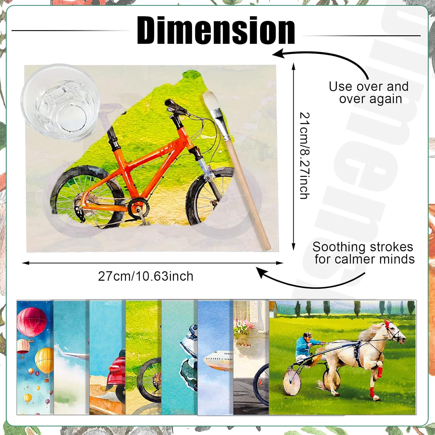 20 Pcs Dementia Products For Elderly Reusable Water Painting Toys With 1 Painting Brush Dementia Activities Vehicles Themed Water Doodle Coloring Set For Patients Gifts Coloring Games