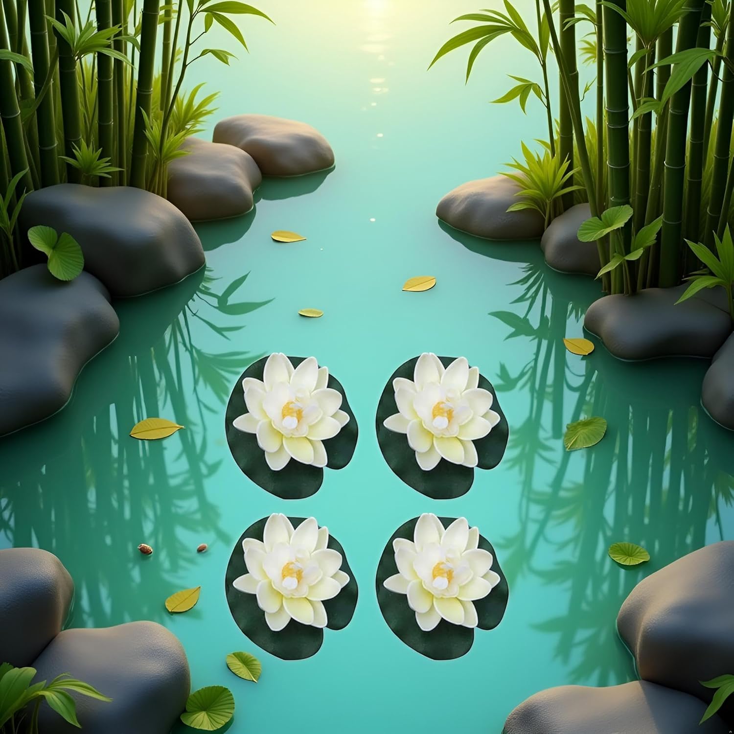 4 Pcs Artificial Floating Foam Lotus Flower With Water Lilys Pad Ornanments,Lifelikes Fake Lotus Flowers For Patio Pond Pool Fish Tank Aquarium Home Garden Outdoor, For Pool Aquarium Water Decoration