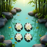 4 Pcs Artificial Floating Foam Lotus Flower With Water Lilys Pad Ornanments,Lifelikes Fake Lotus Flowers For Patio Pond Pool Fish Tank Aquarium Home Garden Outdoor, For Pool Aquarium Water Decoration