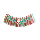 Christmas Highchair Banner Decoration For Baby - High Chair Fabric Garland, Merry Christmas Banner Photo Props, Handmade Party Theme Pull Flag Mantle