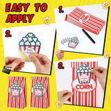 Set Of 30 Valentines Paper Popcorn Bags With Stickers, 11.8In Tall Large Capacity Popcorn Containers With Stickers For Valentine'S Day Gift Party Favors Movie Nights Decorations