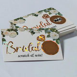 Bridal Shower Scratch Off Game– Scratch Off Raffle Cards, Fun Wedding Shower Game, Love In Bloom, Golden Ring And White Flower Design, 30 Cards & Stickers, Party Games