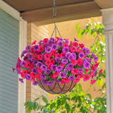 Artificial Hanging Baskets Faux Bougainvillea, Flowers Plants For Outdoor Outside Spring Decoration, Fake Silk Uv Resistant Look Real Long Trailing Vines For Front Door Porch Planter Urn Patio Balcony