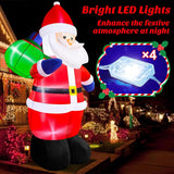 6Ft Christmas Inflatable Santa Outdoor Decorations- Blow Up Santa Claus With Gift Bag Built-In Leds Lighted Decor For Ya