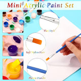 560 Pcs Mini Acrylic Paint Set 40 Set 12 Colors Washable Paint Strips Bulk 40 Flat Brushes 40 Pointed Brushes Valentines Party Gift For Art Birthday Party Favors Craft Supplies(2Ml)