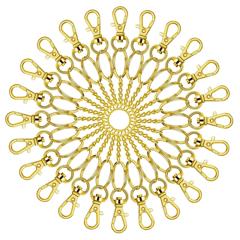 150Pcs Gold Swivel Snap Hook Set,Swivel Clasp Keychain Hook Lobster Clasp Spli