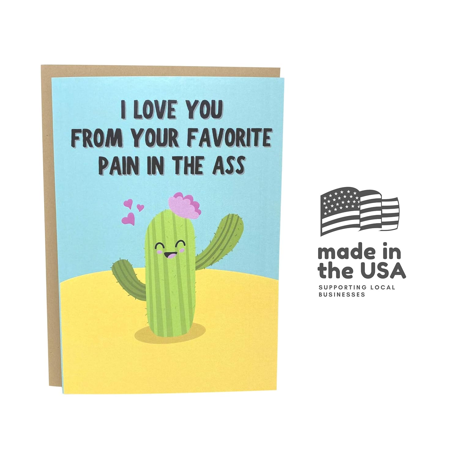 Funny Mother'S Day Or Father'S Day Card - Birthday Card For Mom Or Dad - Favorite Pain Cactus - Hilarious Birthday Card From Kids, Son, Or Daughter - Cute Father'S Day Card