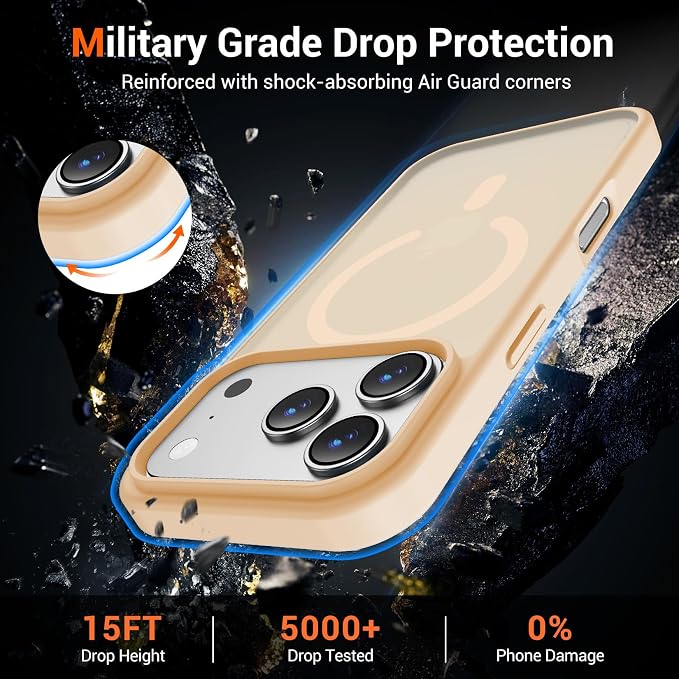 Beige Case for iPhone 18 Pro Max and iPhone 17 Pro Max Protective Cover