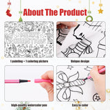 Christmas Giant Coloring Poster With 12 Painting Pens, 43.3X31.5In Merry Christmas Large Coloring Banner Tablecloth Xmas Crafts For Kids Party Supplies Holiday Activities