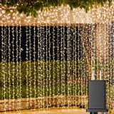 Led Curtain Lights Outdoor 40Ft X10Ft, 800 Led Plug In Hanging String Lights Indoor, Twinkle Lights Backdrop For Outside Backyard Patio Wedding Décor, Warm White (Not Connectable)