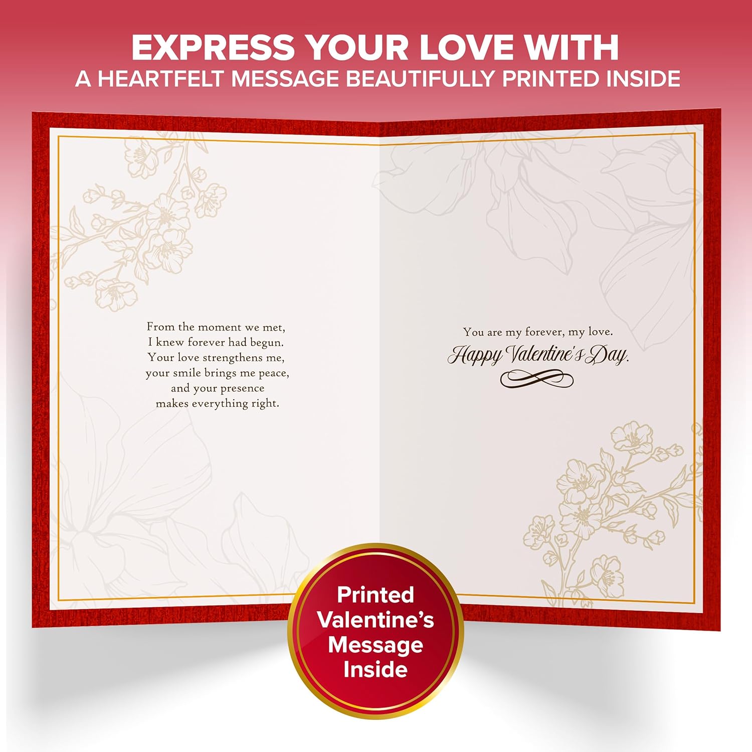 Foil & Glittery 5.5X8In Handmade Individual Valentines Day Card For Wife Or Girlfriend With Heart Cutout, Envelope & Stickers For Romantic Partner, Printed Message Inside, Gifting & Mailing