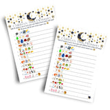 Twinkle Little Star Baby Shower Games Boys - 25 Cards - Fun Guessing Activities For Guests - Gender Neutral Navy And Gold Celestial Moon Theme