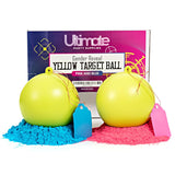Gender Reveal Yellow Target Ball 2 Pack | Pink & Blue Set | Powder Shooting Balls | Gender Reveal Party Ideas