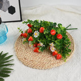 Artificial Strawberry Daisy Plants, 4 Pcs Fake Strawberries Berry For Wedding Party Table Centerpiece Home Kitchen Outdoor Decor