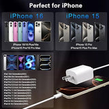 3 Pack 20W USB C Fast Charger with 6FT USB C Cable for iPhone 17 16 15 Pro Max