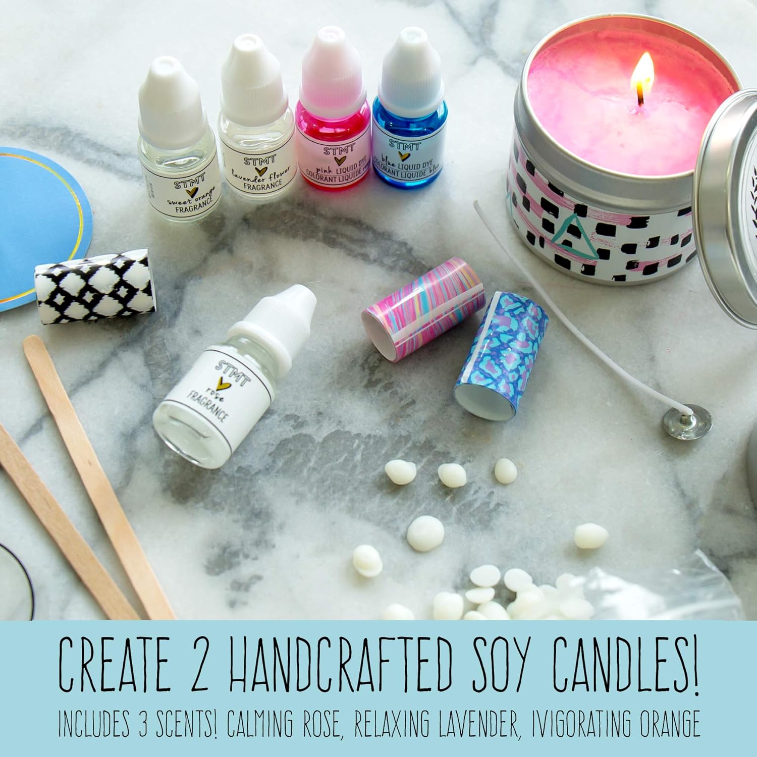 D.I.Y. Custom Candles, Candle Maker Kit, Diy Candle Making Set, Make Your Own Candle Starter Kit For Kids, Ages 8+, Colors May Vary
