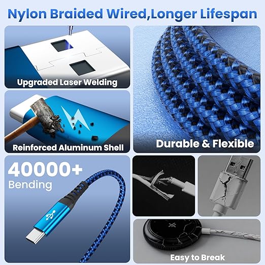 5FT 4 in 2 Multi Charging Cable with Apple Watch Charger USB C Lightning for iPhone Android