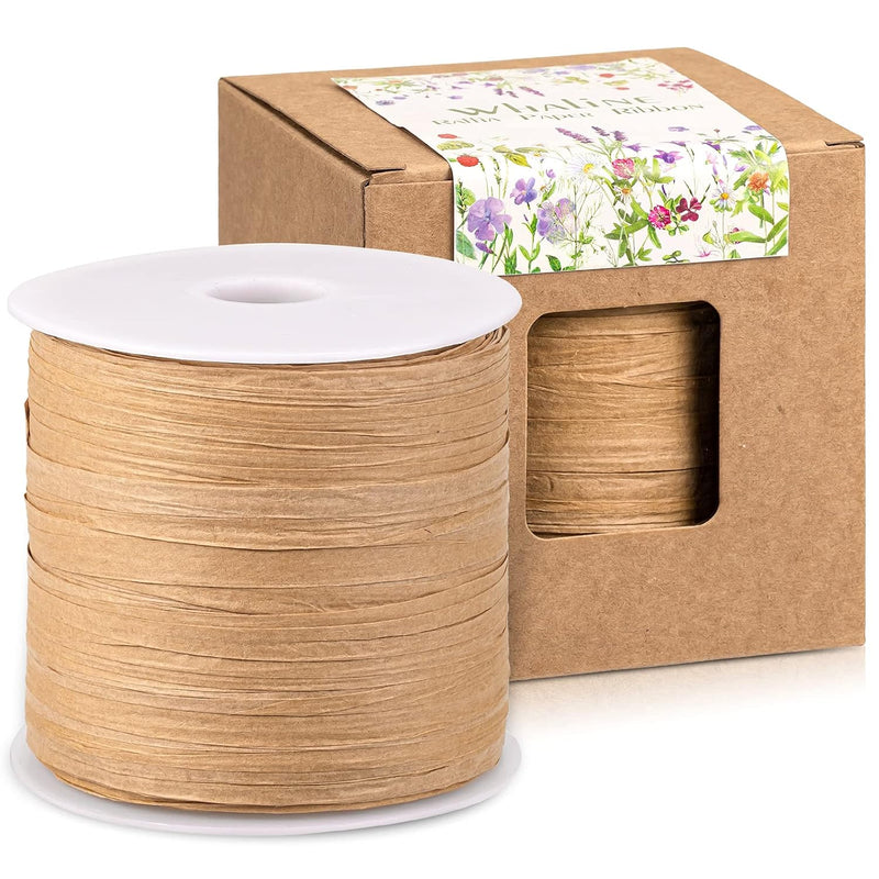 229 Yards Easter Raffia Paper Ribbon Kraft Craft Packing Paper Twine For Festi