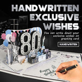Cool 80Th Birthday Card Gifts For Men Women, Large 3D Pop-Up 80 Year Old Bday Card For Him Her, Best Happy Turning 80 Birthday Gift Ideas For Dad Husband, Back In 1946 80Th Birthday Decorations, Black