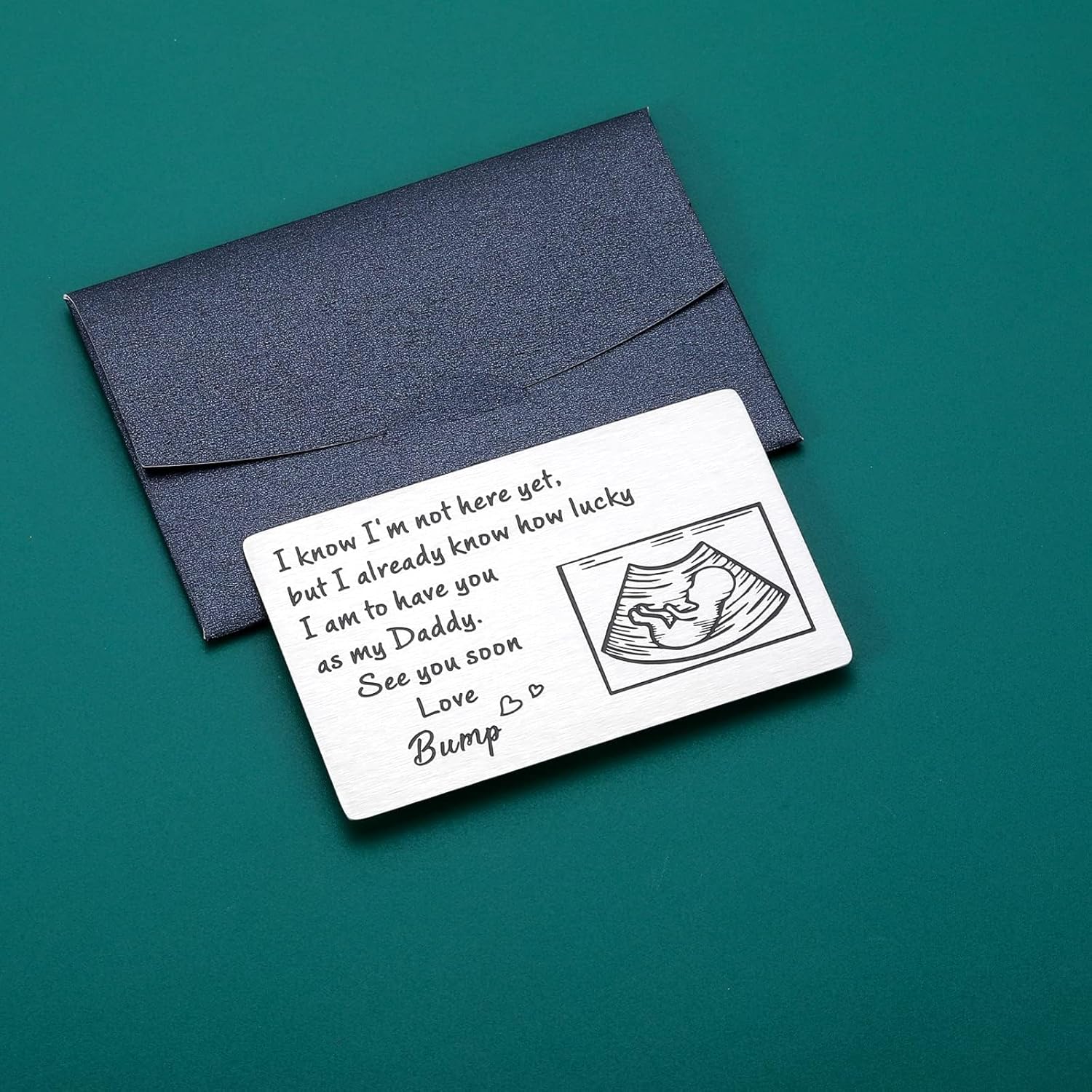 New Dad Gifts For Men Dad To Be Gifts For First Time Daddy Gift From Wife Valentine Gift For Him Fathers Day Daddy Present From Baby Bump Birthday White Elephant Christmas Wallet Insert Card