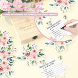 Rose 50 Pcs Floral Advice And Wishes Bridal Shower Cards For The Mr And Mrs Bridal Shower Games Cards With Advice And 1 Pack Keepsake Box For Guests Wedding Bride Groom Party Decorations
