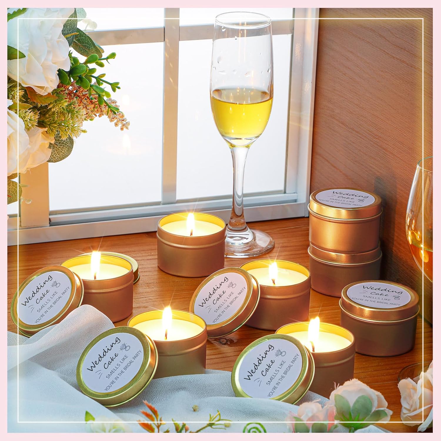 8 Pcs Bridesmaid Proposal Gifts Smells Like You'Re In The Bridal Party Candles Bridesmaid Gifts Natural Soy Wax Candles For Best Friends(Pink,Classic)