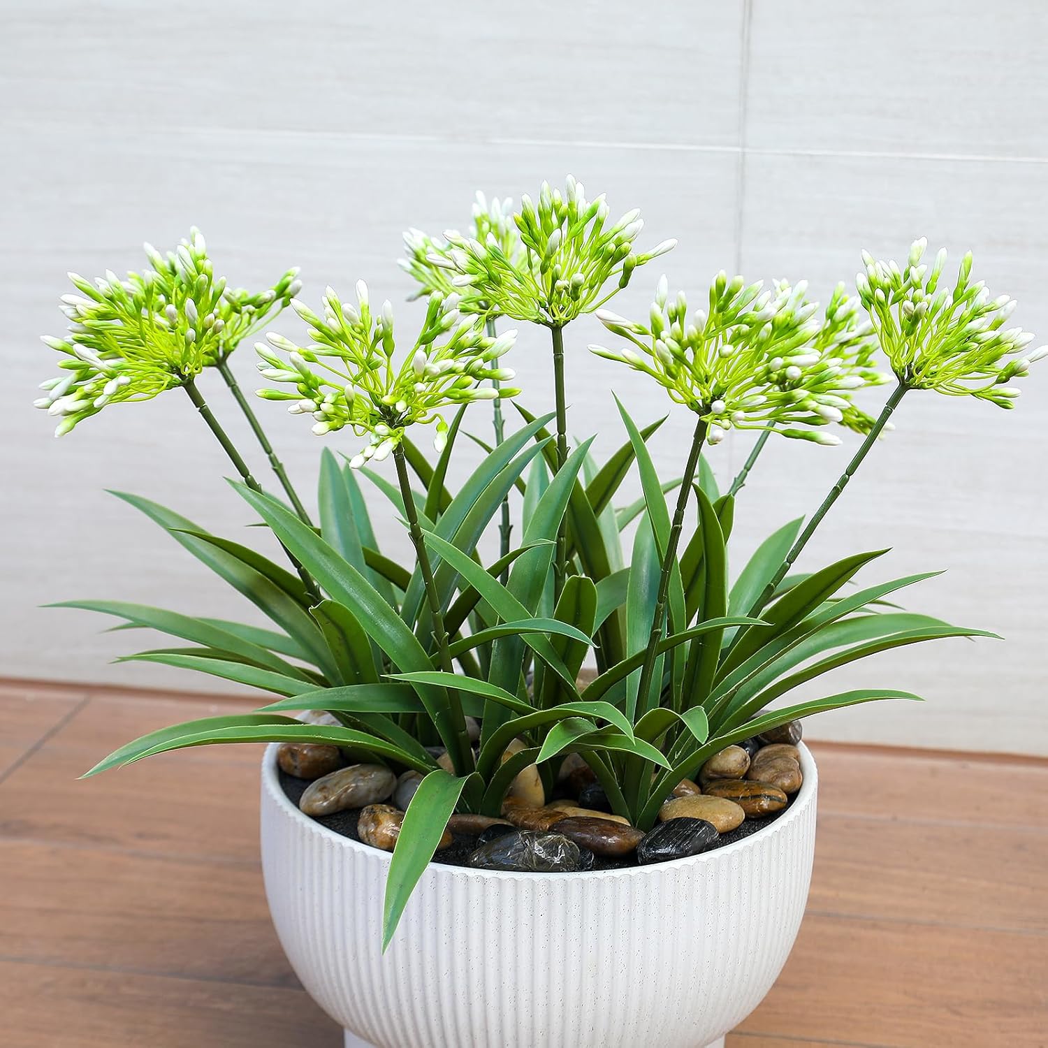 Faux Outdoor Flowers Realistic Artificial Plants 8 Bundles Plastic Flower Outside 18.9 In Fake Greenery Stems Green Flower For Pot Planter Decor Outside