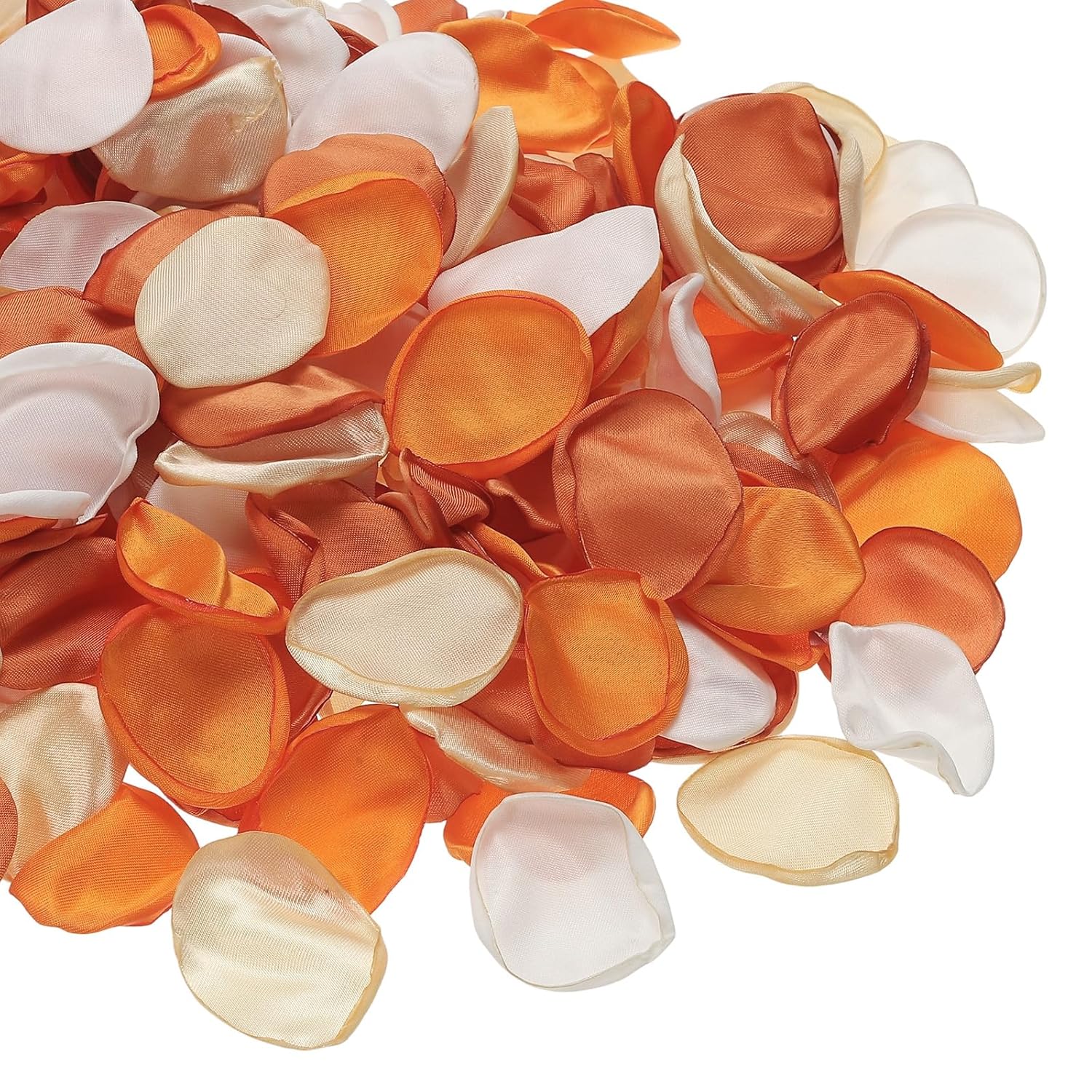 300Pcs Artificial Rose Petals Fake Silk Flower Petals For For Wedding Party Proposal Anniversary Decoration, White/Light Orange/Orange