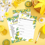 220 Pcs Lemon Bridal Shower Games Set Wedding Shower Game Supplies Include Bridal Games Cards And Pencils For Bachelorette Engagement Party Decorations Favors