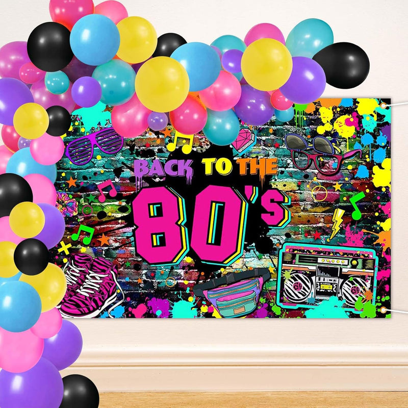 105Pcs Back To The 80S Party Decorations Hip Hop 80S Party Balloons Ga