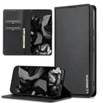 Pixel 9/9 Pro Case, PU Leather Wallet Flip with Card Holder, Black