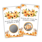 3.5"X2.1" Pumpkin Theme Scratch Cards - 40 Cards Halloween Decorations & Fall Harvest Game Cards - Rustic Wedding Showers, Halloween Parties, Fall Bridal Showers & Prize Drawings - A01