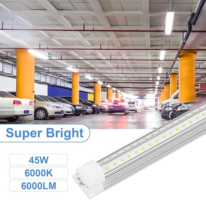 10 Pack 5FT LED Shop Lights 45W 6750LM 6500K Daylight Linkable Garage Workshop Lighting