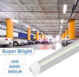 10 Pack 5FT LED Shop Lights 45W 6750LM 6500K Daylight Linkable Garage Workshop Lighting