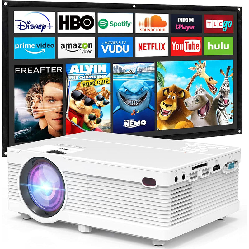 Mini Projector 7500Lumens Portable Projector Full Hd 1080P Supported, Home The