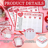 36 Pcs Valentines Party Games Card Valentine Letter Word Game Fun Interactive Word Building Games For Valentine'S Day Party Gift Favors Fun Engaging Educational Activity