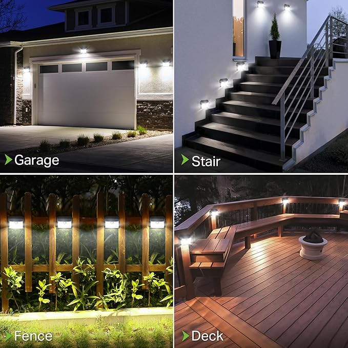 6 Pack Ultra Bright Solar Motion Sensor Lights IP65 Waterproof 270° Security Wall Lights