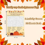 129 Pcs Thanksgiving Games Set Thanksgiving Party Game Cards For Adults Thanksgiving Word Search Scramble Trivia Game For Family Fall Thanksgiving Harvest Activities Party Game Supplies