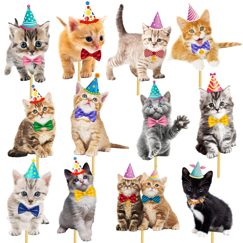 Cat Centerpiece Sticks 26Pcs Cat Birthday Party Supplies Kitten Birthd