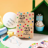 25Th Wrapping Paper - Mini Roll, 17 Inches X 16.4 Feet, Kraft Paper Colorful Dots And 25Th Happy Birthday Design For Boys, Girls, Party, 25 Years Old