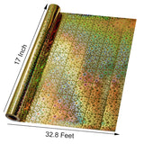 Holographic Wrapping Paper Roll, Gold Stars Foil Design Gift Wrap Paper Mini Roll 17 Inches X 32.8 Feet For All Occasion Wedding Party Bridal Shower Birthday Christmas