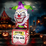 4FT Halloween Inflatables Clown Box with Bright LED Lights, Vivid Design Creepy Halloween Decorations Outdoor Spooky Blow Ups Yard Decoration blowups for Indoor Holiday Party Lawn