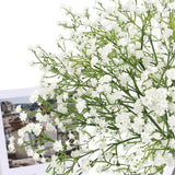 Baby Breath Artificial Flowers, 6 Pcs Gypsophila Faux White Flowers Fake Baby Breath Real Touch Flowers Bouquets For Bride Wedding Decorations Party Floral Arrangements Diy (White)