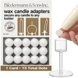 Biedermann & Sons Round Wax Candle Adapters Pellets, White, 0.5 Inch - Set of 15