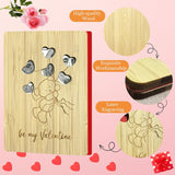 Handmade Wooden Valentine'S Cards, Love & Anniversary Greeting Cards With Cash Holder And Heart Keychain For Him Her Boyfriend Girlfriend, Valentines Gifts, Gifts For Boyfriend Girlfriend (Bear)