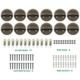 2W Landscape Deck Lights (12 Pack) Low Voltage Landscape Deck Lights Waterproof - Outdoor Patio Step Deck Lighting 12V 3000K Replaceable G4 Led Bulb Included Dsl0103-Bzled12 (Bronze)