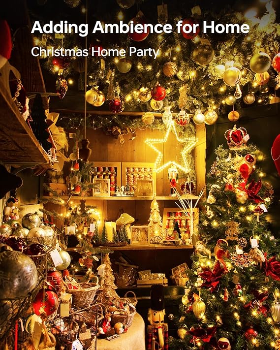 10 Pack Battery Operated Fairy Lights 7FT 20 LED Warm White Copper Wire Twinkle String Lights for Mason Jars Wedding Party Christmas Decor