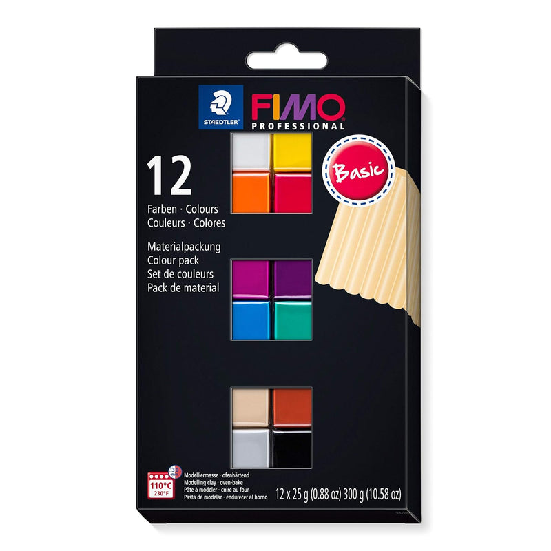 8043 C12-1 Fimo Professional Oven Hardening Modelling Clay 12 X 25 G Blocks -